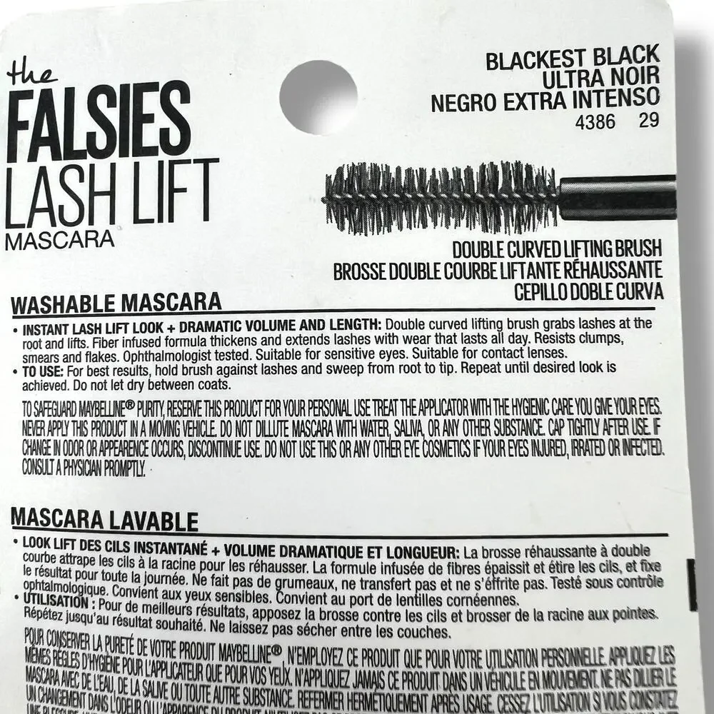MAYBELLINE The Falsies Lashes Lift Mascara 200 Blackest Black